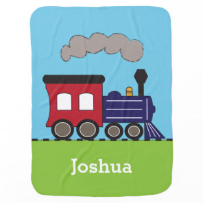 Boy's Choo Choo Train Personalized Baby Blanket