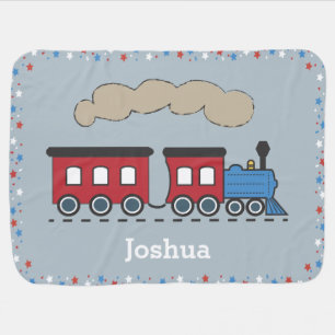 Boy's Choo Choo Train Personalized Baby Blanket