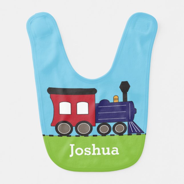 Boy's Choo Choo Train Personalized Bib (Front)