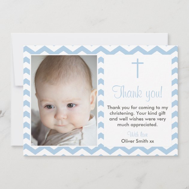 Boys Christening/Baptism Thank You Card