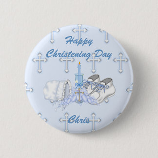 Boys Christening Wish Button