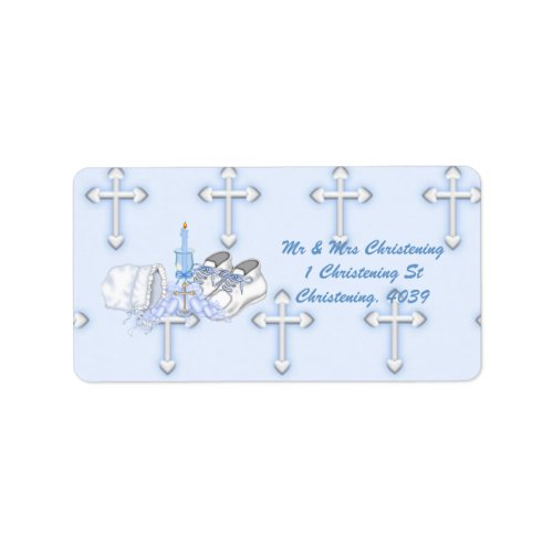 Boys Christening Wish Label