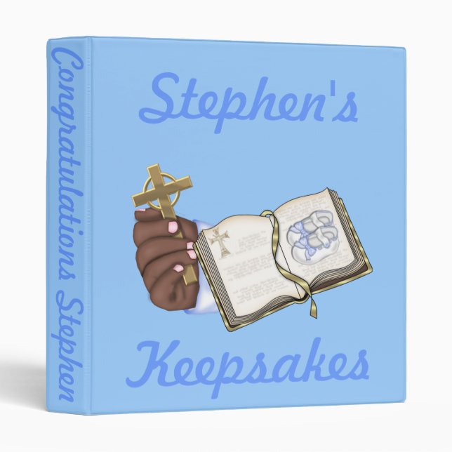 Boys Christenings Book 3 Ring Binder (Front/Spine)