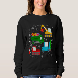 Boys Christmas  Kids Toddler Construction Vehicles Sweatshirt