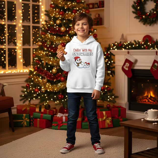 Boys Christmas T-Shirt | Cute Snowman Design Hoodie (Creator Uploaded)
