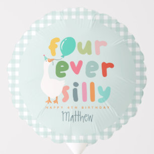 Boys Classic Farm Silly Goose 4th Birthday Balloon