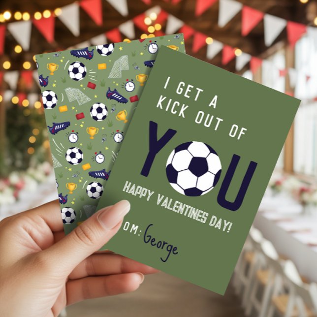 Boys Classroom Soccer Football Valentines Card  (Creator Uploaded)