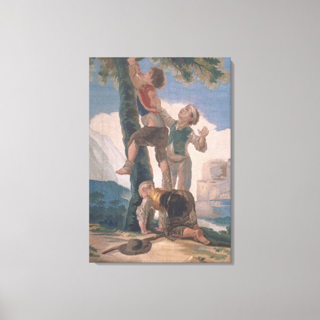 Boys Climbing a Tree Canvas Print (Front)