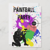 Boys Colorful Paintball 10th Birthday Party Invitation (Front)