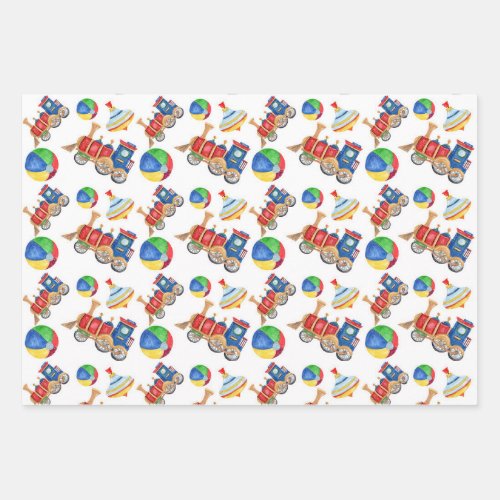 Boys Colorful Toys Wrapping Paper Sheet