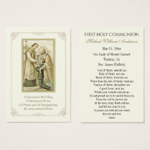 Boy's Communion Catholic Remembrance Holy Card