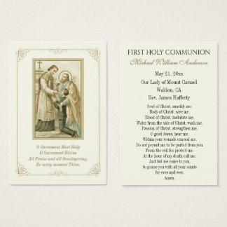 Boy's Communion Catholic Remembrance Holy Card