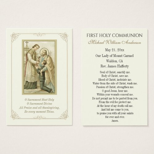 Boys Communion Catholic Remembrance Holy Card