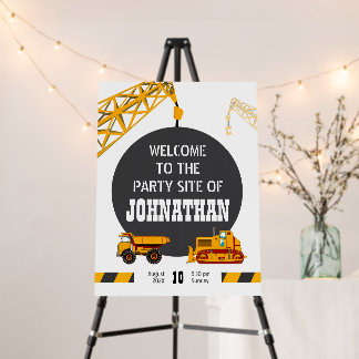 Boys Construction Birthday Card with Crane & Wreck Foam Board