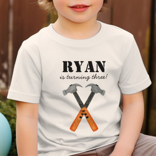 Boys Construction Builder Birthday Boy T_Shirt