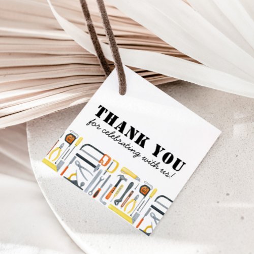 Boys Construction Builder Birthday  Favor Tags