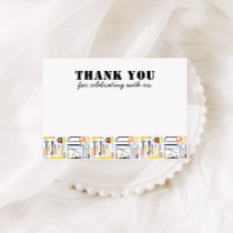 Boy's Construction Builder Birthday  Thank You Card