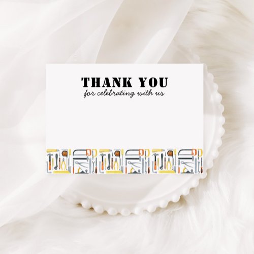 Boys Construction Builder Birthday  Thank You Card