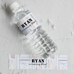 Boy's Construction Builder Birthday  Water Bottle Label<br><div class="desc">Accentuate your construction theme at your little handyman's birthday party! This design features watercolor builder tools and fun typography.</div>