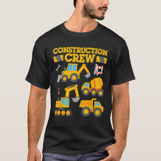 Boys Construction Crew Birthday Party Supplies Mat T-Shirt