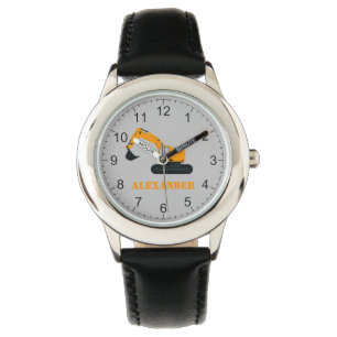 Boys Construction Excavator Personalised Watch