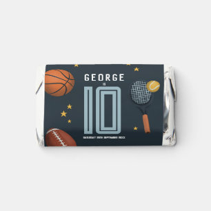 Boys Cool and Modern Blue Sports Kids Birthday Hershey's Miniatures