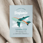 Boys Cool Blue Airplane Travel 5th Birthday Invitation<br><div class="desc">This cool and modern boys travel birthday invitation design features an airplane illustration,  with a blue sky and clouds,  and can be personalized with all the information you need for your child’s birthday party. The perfect whimsical blue airplane-themed invitations for a 5th birthday,  but customisable for any age.</div>