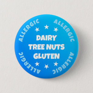 Boys Cool Blue Emergency Contact Food Allergy Button
