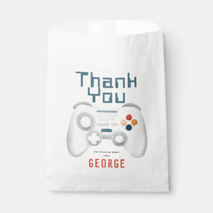 Boys Cool Blue Gaming Kids Birthday Favor Bag