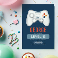 Boys Cool Blue Video Game Kids Birthday