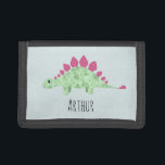 Boys Cool Dinosaur Cartoon and Name Kids Trifold Wallet<br><div class="desc">This lovely design features a cool stegosaurus dinosaur cartoon,  and can be personalized with your boy's name. Perfect for any dinosaur loving kids first wallet. Check out our store for other gorgeous dino themed designs!</div>