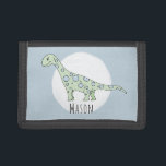 Boy's Cool Doodle Jurassic Dinosaur with Name Tri-fold Wallet<br><div class="desc">This cool design is a part of a collection featuring cute dinosaurs for little boy's apparel and accessories. This children's design features a hand drawn jurassic doodle dinosaur and can be personalized with your boy's name. Perfect for your child's first wallet. Check out our store for other dinosaur designs!</div>