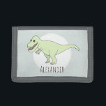 Boy's Cool Doodle T-Rex Dinosaur with Name Trifold Wallet<br><div class="desc">This cool design is a part of a collection featuring cute dinosaurs for little boy's apparel and accessories. This children's design features a hand drawn T-Rex doodle dinosaur and can be personalized with your boy's name. Check out our store for other dinosaur designs!</div>