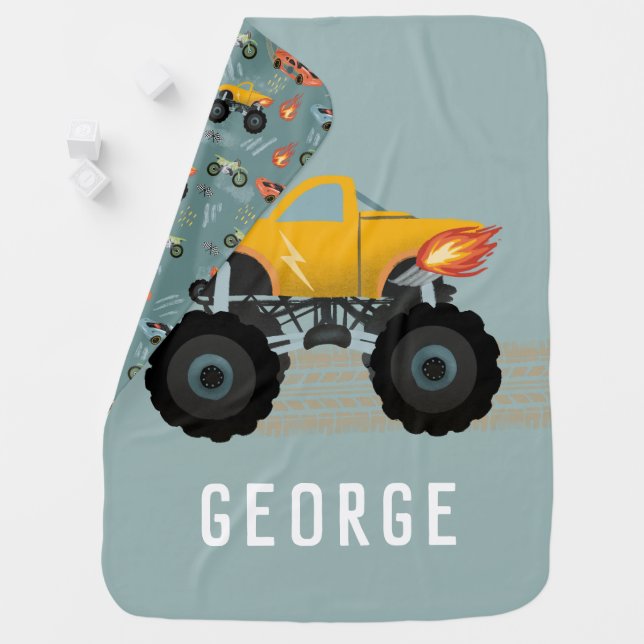 Boys Cool Hot Racing Car Pattern Baby Blanket (In Situ)