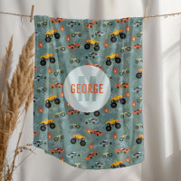 Boys Cool Hot Racing Car Pattern Monogram Kids