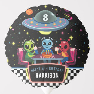 Boys Cool Neon Space Alien Birthday Balloon