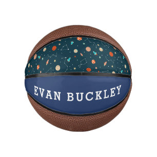 Boys Cool Outer Space Pattern Kids Mini Basketball