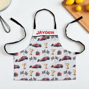 Boys Cool Personalized Racing Car Apron
