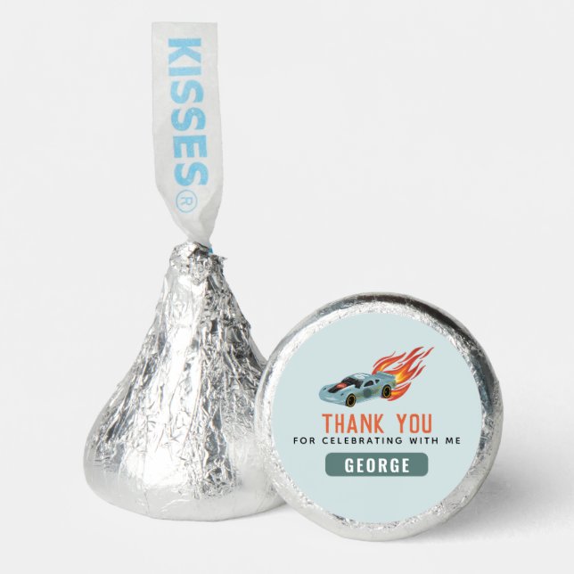 Boys Cool Racing Car Kids Birthday  Hershey®'s Kisses® (Front)