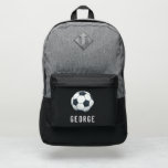 Boys Cool Sports Soccer Kids School Port Authority® Backpack<br><div class="desc">This cool and modern kids sports themed backpack features a soccer ball illustration and space to add your boys name. The perfect gift for any soccer or football lover,  perfect for your child to take to school or preschool!</div>