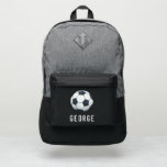 Boys Cool Sports Soccer Kids School Port Authority® Backpack<br><div class="desc">This cool and modern kids sports themed backpack features a soccer ball illustration and space to add your boys name. The perfect gift for any soccer or football lover,  perfect for your child to take to school or preschool!</div>