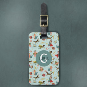 Boys Cool Superhero Monogram and Name Kids Luggage Tag