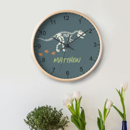 Boys Cool T-Rex Dinosaur Dig Kids Clock