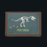 Boys Cool T-Rex Dinosaur Dig Kids Trifold Wallet<br><div class="desc">This cool and modern boys wallet features a t-Rex dinosaur skeleton. The wallet can be personalized with your child’s name,  making it the perfect personalised gift.</div>