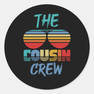 Boys Cousin Crew Dad Mom Kids Celebration Cousin Classic Round Sticker