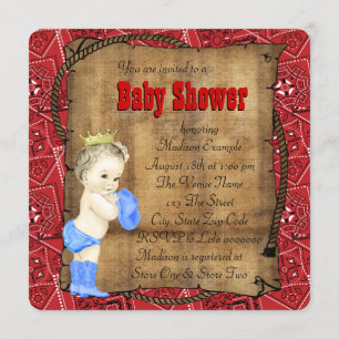 Boys Cowboy Baby Shower Invitation