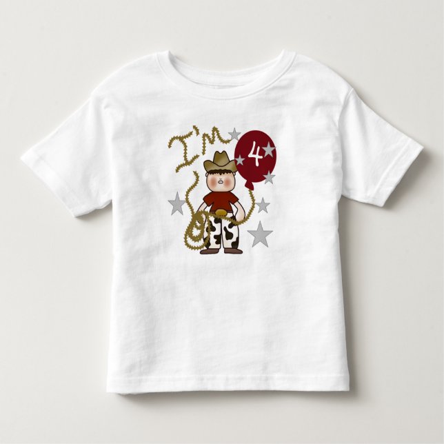 Boys Cowboy Birthday Toddler T-shirt (Front)