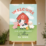 Boys Cowboy Farm Kids Birthday Welcome Foam Board<br><div class="desc">Welcome your guests with rustic barnyard charm! This Our Little Farmer welcome foam sign features a watercolor red barn, sweet farm animals — pig, cow, sheep, and chick — and the text “Our Little Farmer [Name] is [Age].” Perfect for a 1st, 3rd, or 4th birthday, this cowboy-inspired design sets the...</div>