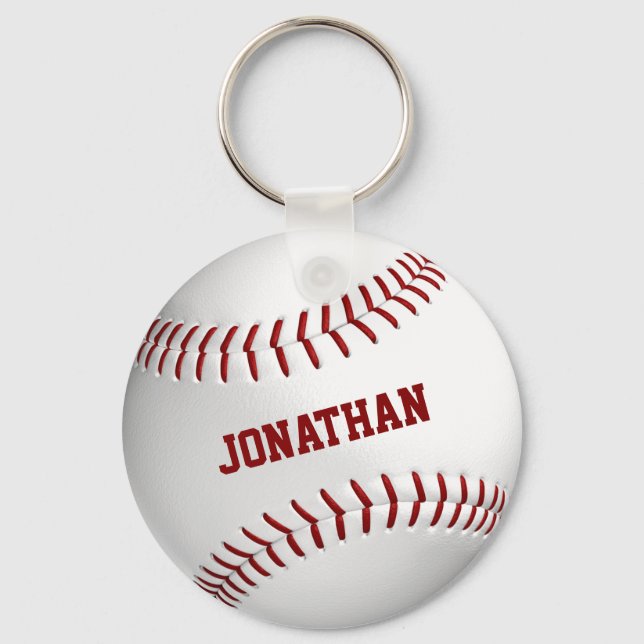 Boy's custom name baseball keychain (Front)