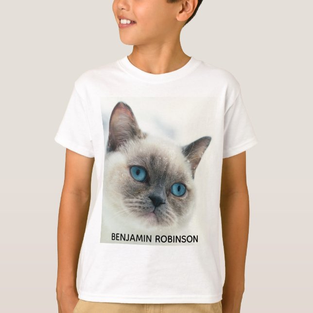 Boys Custom Photo and Name Personalized kids Funny T-Shirt (Front)